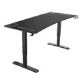 ULTRADESK játékasztal Ultradesk CRUISER BLACK, 160x70 cm, 66-82 cm, fejhallgató tartó, 3 nyílással