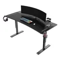 ULTRADESK játékasztal Ultradesk CRUISER BLACK, 160x70 cm, 66-82 cm, fejhallgató tartó, 3 nyílással
