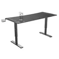 ULTRADESK játékasztal Ultradesk CRUISER BLACK, 160x70 cm, 66-82 cm, fejhallgató tartó, 3 nyílással