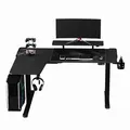 Következő termékkép ULTRADESK WINGER játékasztal - fekete, 111x155x60 cm, 75-122 cm, elektromosan állítható magasság