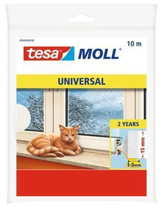Termék főképe Univerzální pěnové těsnění na okna a dveře "tesamoll® 5545", bílá, 15 mm x 10 m, TESA