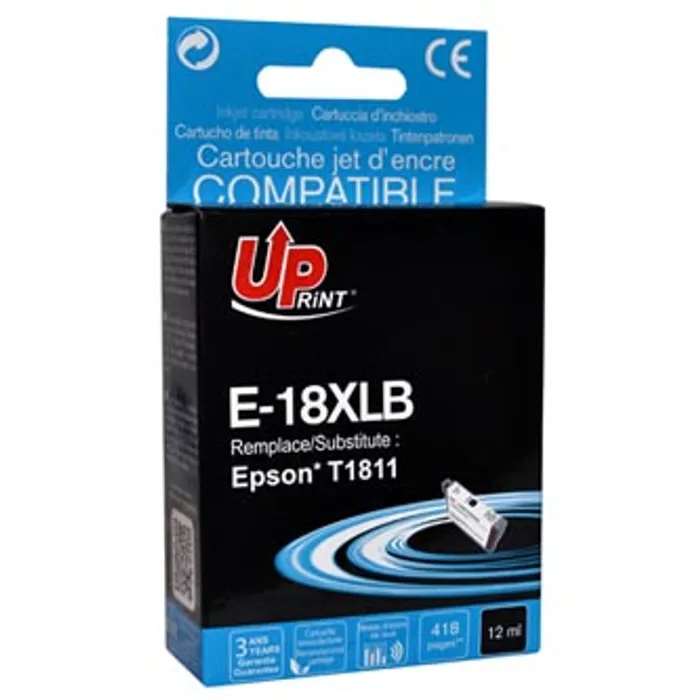Termék főképe UPrint kompatibilní ink s C13T18114010, 18XL, black, 470str., 15ml, E-18XLB, pro Epson Ex