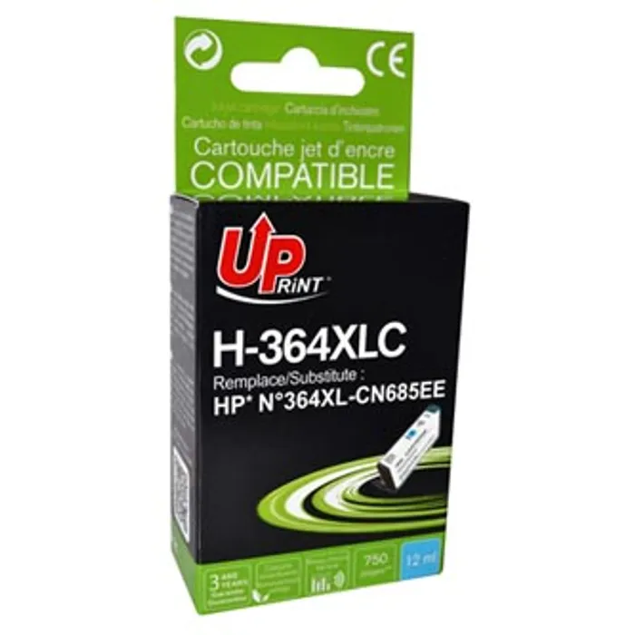 Termék főképe UPrint kompatibilní ink s CB323EE, CN685EE, HP 364XL, cyan, 12ml, H-364XLC, s čipem, pro