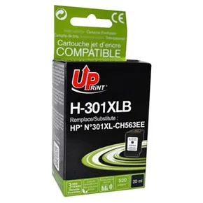 UPrint kompatibilis tinta CH563EE-vel, HP 301XL, fekete, 520 oldal, 20 ml, H-301XLB, HP HP De