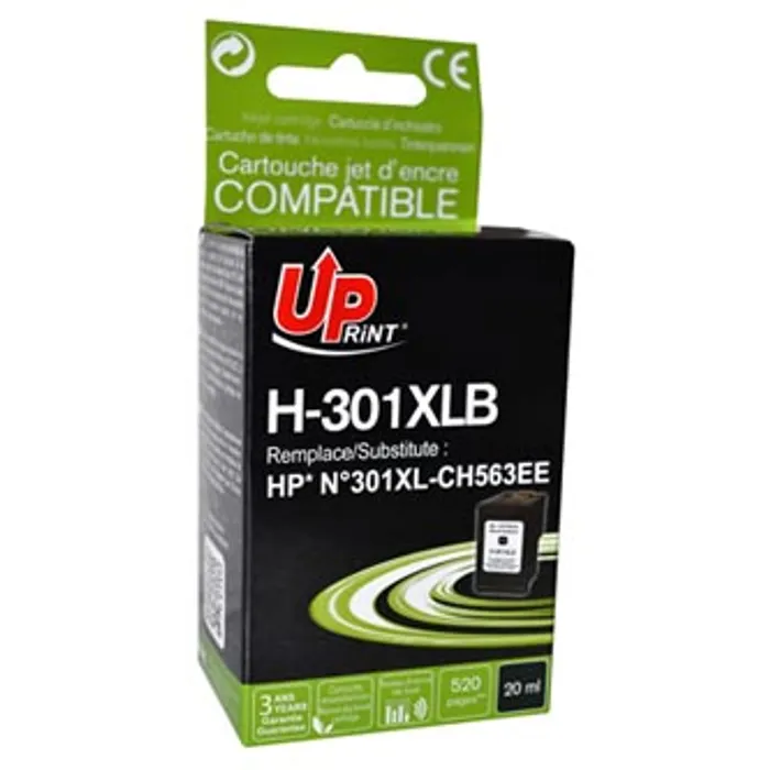 Termék főképe UPrint kompatibilní ink s CH563EE, HP 301XL, black, 520str., 20ml, H-301XLB, pro HP HP De