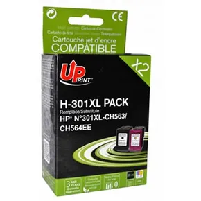 UPrint kompatibilis tinta CH563EE+CH564EE, HP 301XL, fekete+színes, 20+21ml, H-301XL-PACK,