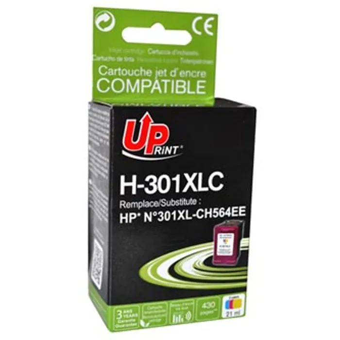 Termék főképe UPrint kompatibilní ink s CH564EE, HP 301XL, color, 450str., 21ml, H-301XLC, bez čipu, pr