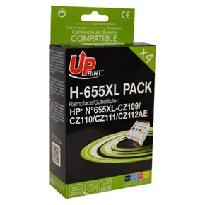UPrint kompatibilis tinta CZ109AE, CZ110AE, CZ111AE, CZ112AE, HP 655, fekete, 550+3x750 str