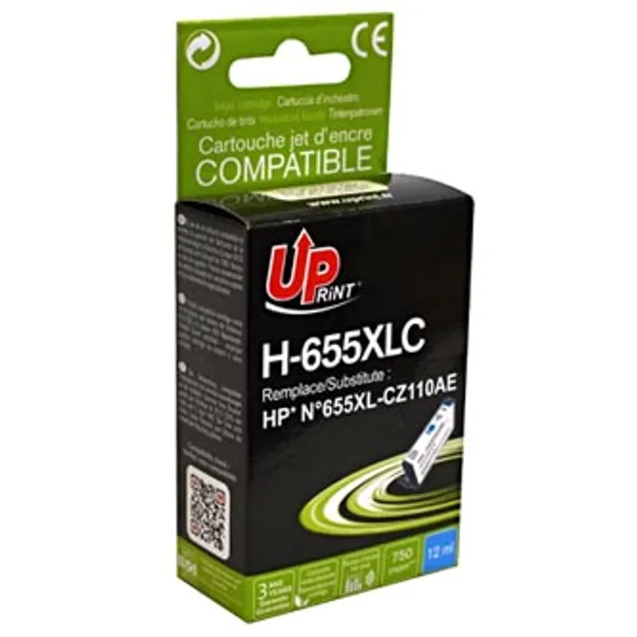 Termék főképe UPrint kompatibilní ink s CZ110AE, HP 655, cyan, 750str., 12ml, H-655XLC, pro HP Deskjet