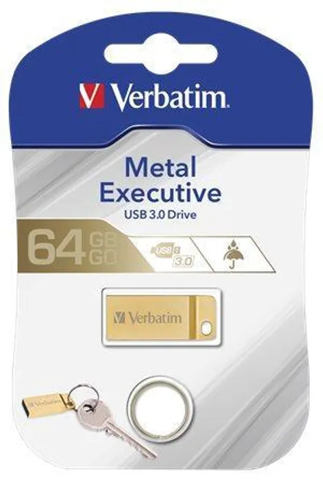 Termék főképe USB flash disk "Exclusive Metal", 64GB, USB 3.0, VERBATIM zlatá