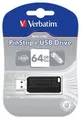 USB flash meghajtó PinStripe, fekete, 64 GB, USB 2.0, 10/4MB/sec, SZÓRADÍTÁS