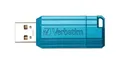 PinStripe USB flash meghajtó, karibik kék, 32 GB, USB 2.0, 10/4 MB/másodperc, VERBATIM