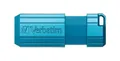 PinStripe USB flash meghajtó, karibik kék, 32 GB, USB 2.0, 10/4 MB/másodperc, VERBATIM