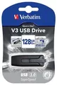 VERBATIM V3 USB flash lemez, fekete-szürke, 128 GB, USB 3.0, 80/25 MB/s