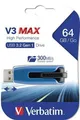 USB flash meghajtó V3 MAX, kék-fekete, 64 GB, USB 3.0, 175/80 MB/s, SZÓ,