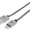 Következő termékkép USB kabel "iLynk", lightning, 1 m, metalická stříbrná, MANHATTAN