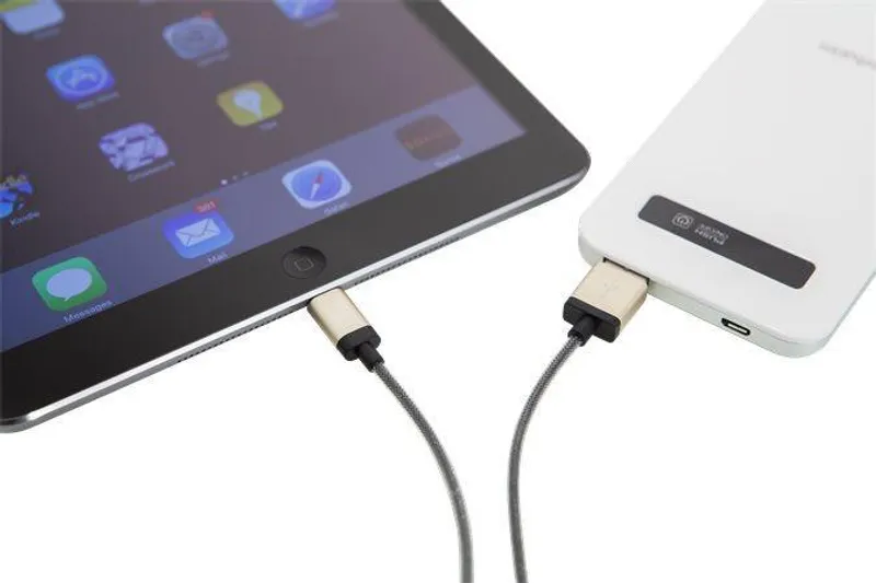 Termék főképe USB kabel, lightning, 30 cm, VERBATIM, zlatá
