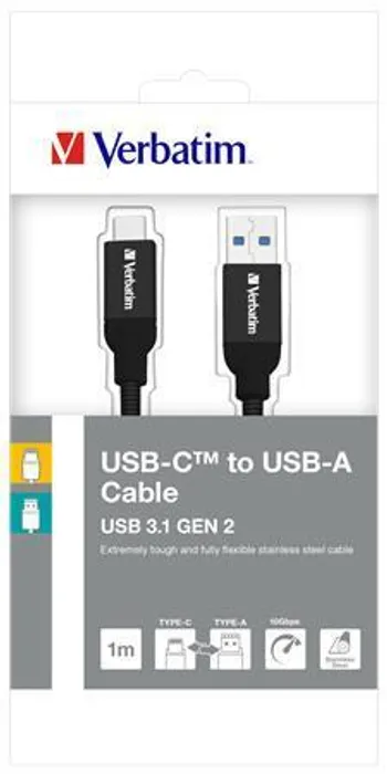 Termék főképe USB kabel, stříbrná, 1 m, USB-C 3.1 - USB-A, VERBATIM
