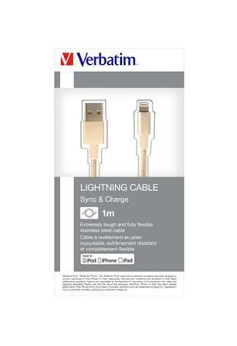 Termék főképe USB kabel, zlatá, lightning, 100 cm, VERBATIM