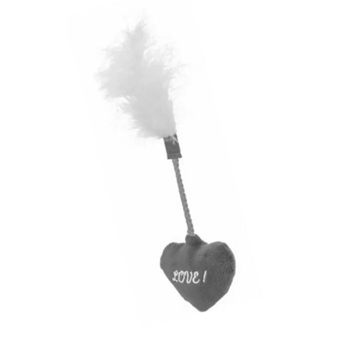 Termék főképe Valentine´s heart - valentýnská hračka pro kočky - srdce s peřím, plyš, 20 cm
