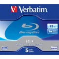 Verbatim BD-R, egyrétegű 25 GB, ékszerdoboz, 43715, 6x, 5 db, adatarchiváláshoz