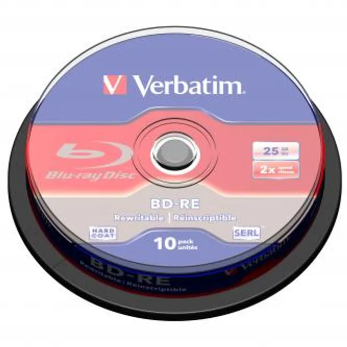 Termék főképe Verbatim BD-RE, Single Layer ScratchGuard Plus, 25GB, cake box, 43694, 2x, 10-pack, pro a
