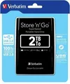 Verbatim külső merevlemez, Store N Go, 2.5", USB 3.0 (3.2 Gen 1), 2TB, 53177, fekete