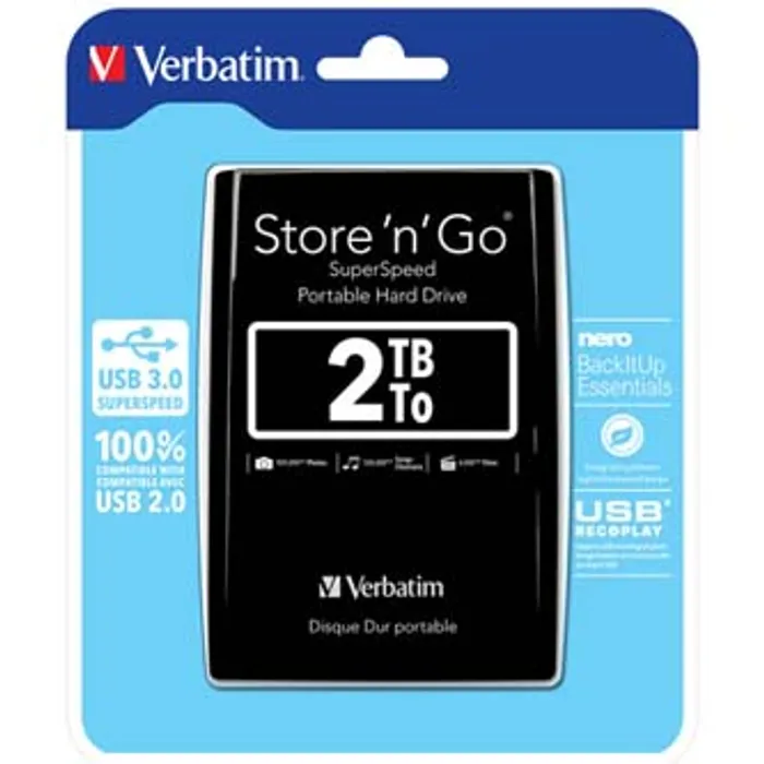Termék főképe Verbatim externí pevný disk, Store N Go, 2.5", USB 3.0 (3.2 Gen 1), 2TB, 53177, čern