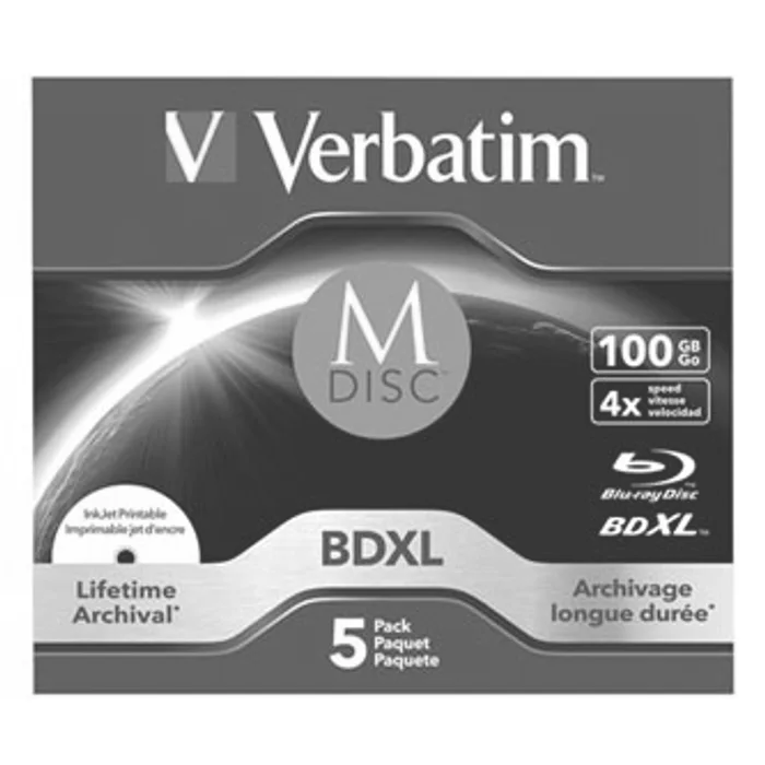 Termék főképe Verbatim MDISC, Lifetime archival BDXL, 100GB, jewel box, 43834, 4x, 5-pack