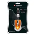 Verbatim egér 49023, 1000 DPI, optikai, 3 tl., 1 kerék, vezetékes USB, narancs
