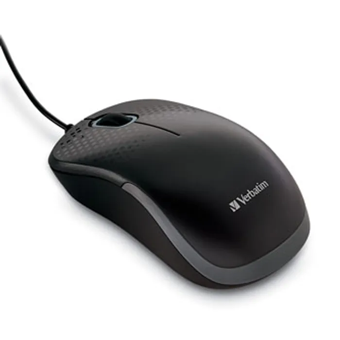 Termék főképe Verbatim myš tichá, optická, 3tl., 1 kolečko, drátová USB, černá