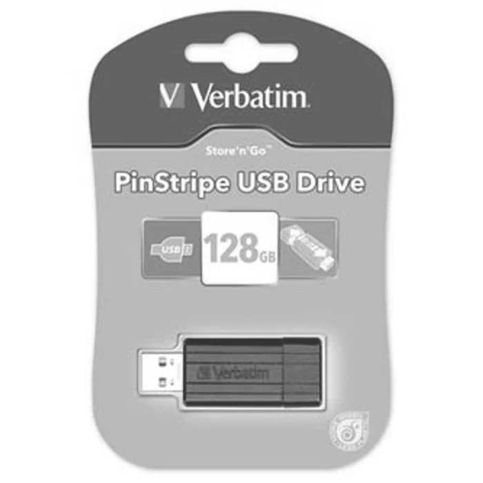 Termék főképe Verbatim USB flash disk, 2.0, 128GB, Pinstripe, černý, 49071