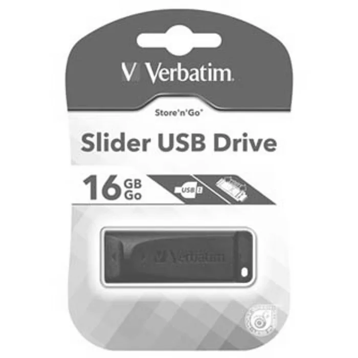 Termék főképe Verbatim USB flash disk, USB 2.0, 16GB, Slider, Store N Go, černý, 98696, USB A, s výsuvn