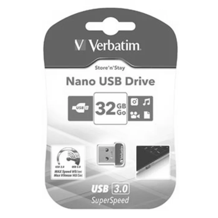 Termék főképe Verbatim USB flash disk, USB 3.0 (3.2 Gen 1), 32GB, Nano, Store N Stay, modrý, 98710, USB