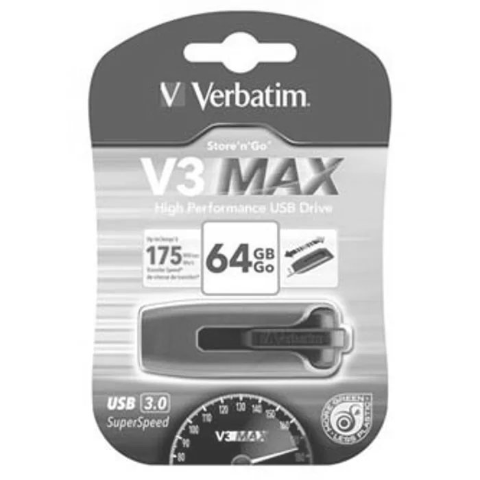 Termék főképe Verbatim USB flash disk, USB 3.0 (3.2 Gen 1), 64GB, V3 MAX, Store N Go, modrý, 49807, USB