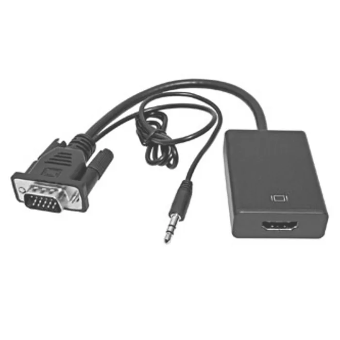 Termék főképe Video Redukce, VGA-HDMI, VGA (15) M + Jack (3,5mm) M-HDMI F, 0, černá