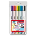 Száljelölő rugalmas ecsetvéggel STABILO Pen 68 ecset - 10 db-os készlet