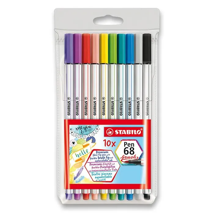 Termék főképe Vláknový fix s flexibilním štětcovým hrotem STABILO Pen 68 brush - 10 ks sada
