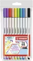 Száljelölő rugalmas ecsetvéggel STABILO Pen 68 ecset - 10 db-os készlet