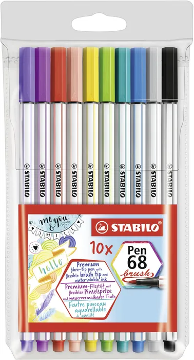 Termék főképe Vláknový fix s flexibilním štětcovým hrotem STABILO Pen 68 brush - 10 ks sada