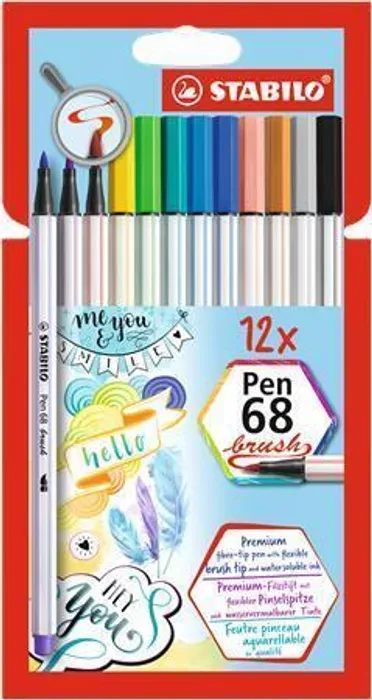 Termék főképe Vláknový fix s flexibilním štětcovým hrotem STABILO Pen 68 brush - 12 ks sada