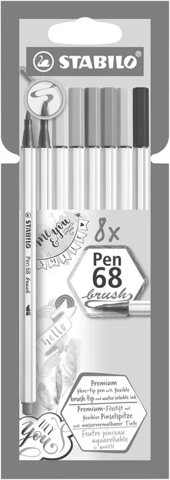 Termék főképe Vláknový fix s flexibilním štětcovým hrotem STABILO Pen 68 brush - 8 ks sada