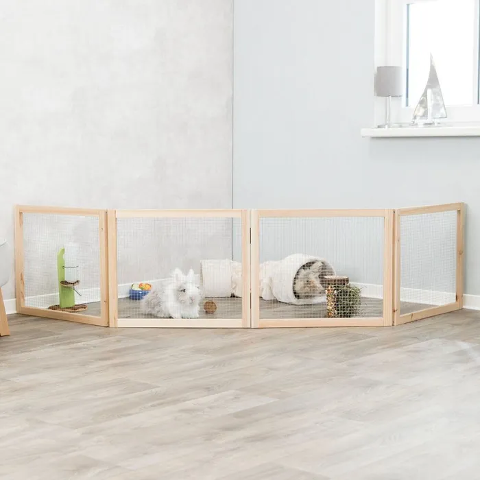 Termék főképe Vnitřní výběh pro zakrslé králíky, 60 - 240 x 50 cm, přírodní dřevo/kov