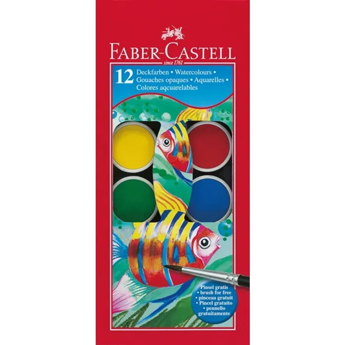 Termék főképe Vodové barvy 30mm, 12barev Faber Castell 125012