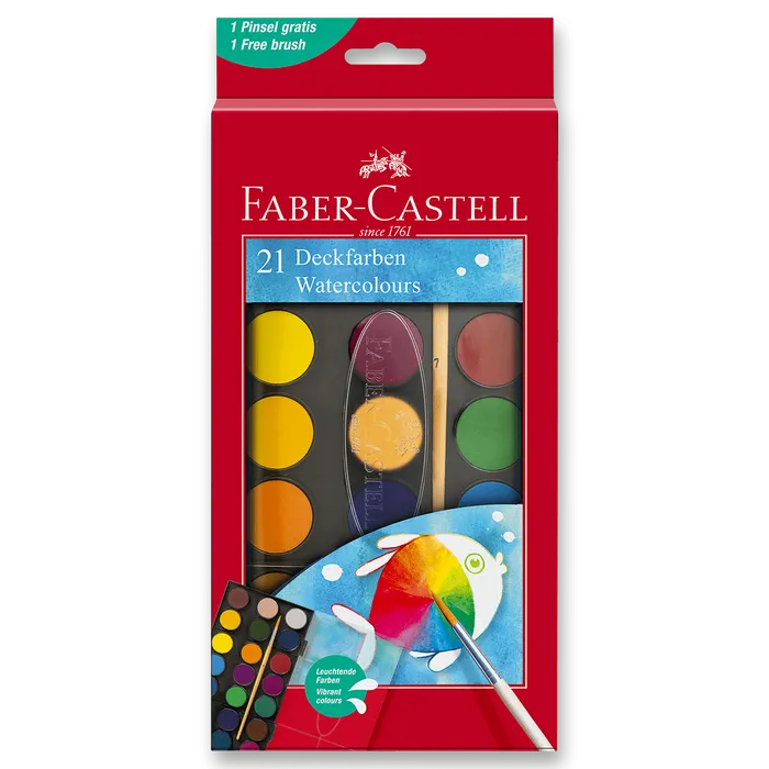 Termék főképe Vodové barvy Faber-Castell 21 barev, průměr 30 mm