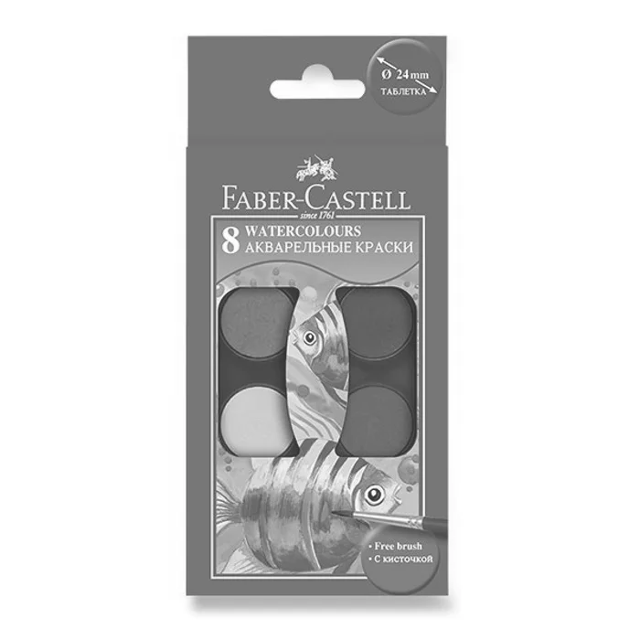 Termék főképe Vodové barvy Faber-Castell 8 barev, průměr 24 mm