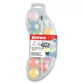 Kores Akuarellos Mini akvarellek 12 pasztell színben, átmérő 25 mm