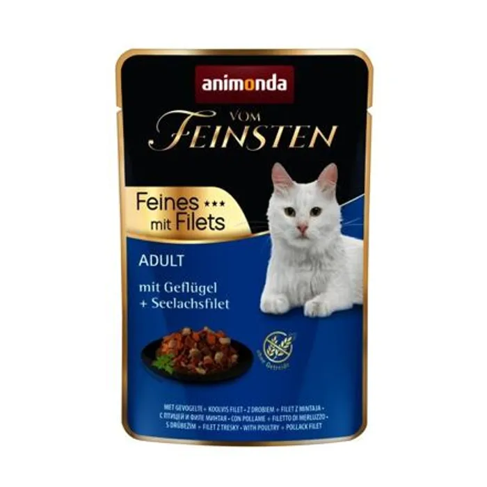 Termék főképe Vom Feinsten Adult FEINES m.Fillets - drůbeží + treska filet, kapsička pro kočky 85 g