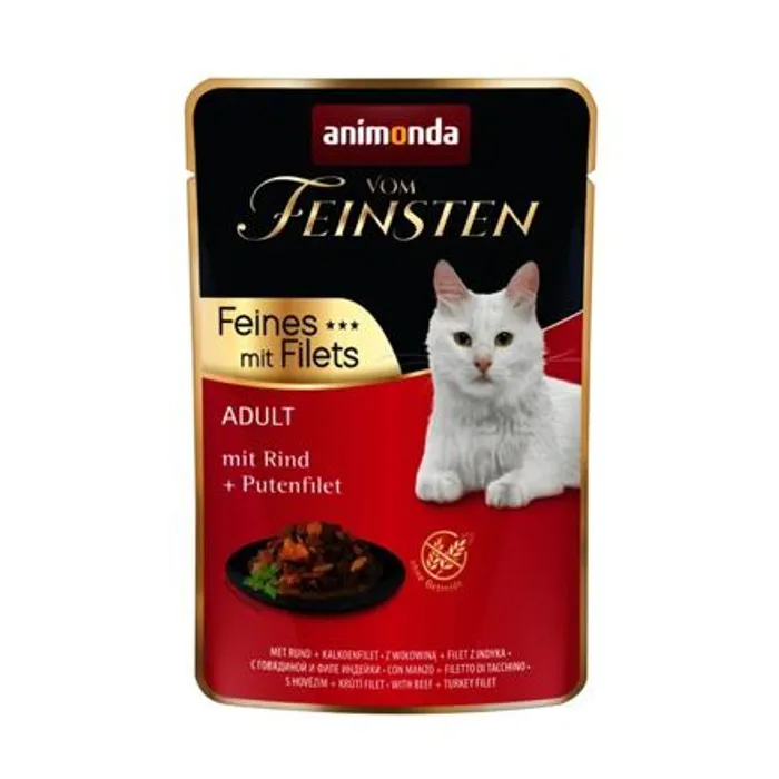 Termék főképe Vom Feinsten Adult FEINES m.Fillets - hovězí + krůtí filet, kapsička pro kočky 85 g