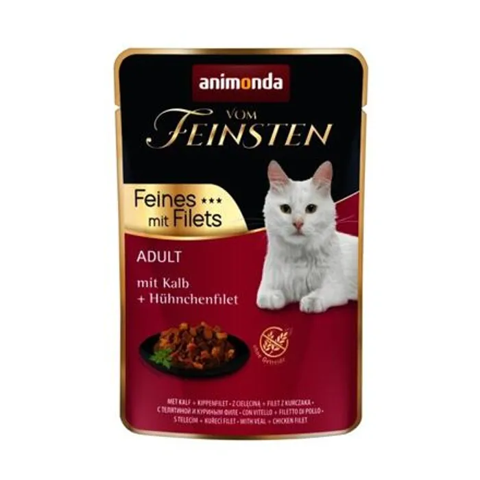 Termék főképe Vom Feinsten Adult FEINES m.Fillets - telecí + kuřecí filet, kapsička pro kočky 85 g